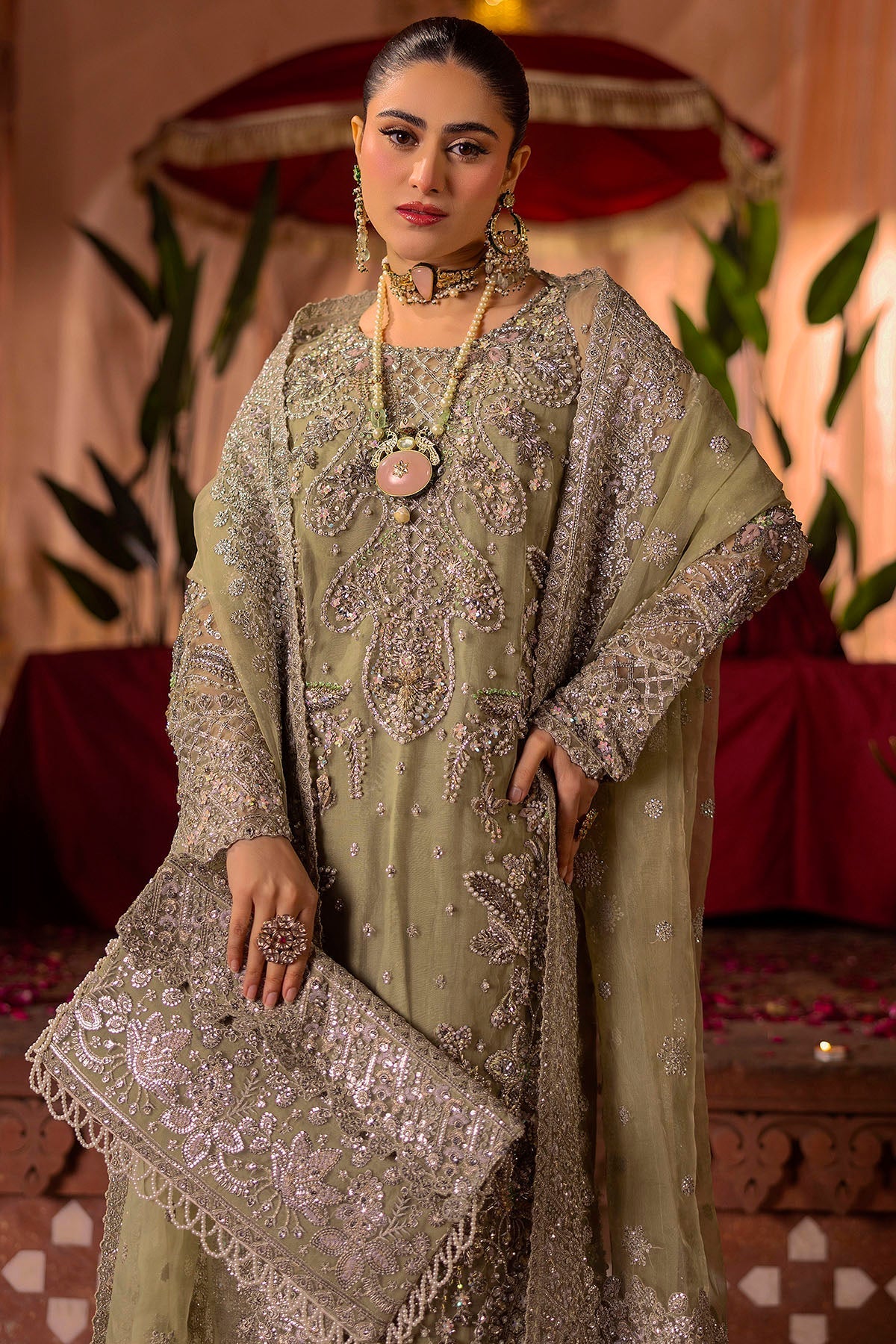 Motifz | Bridal Couture | 0016-MEERAZ EMBROIDERED ORGANZA STITCHED by Maria Faisal - Registered Vendor of : Motifz - type : Ladies Clothes - 100% original wedding dresses