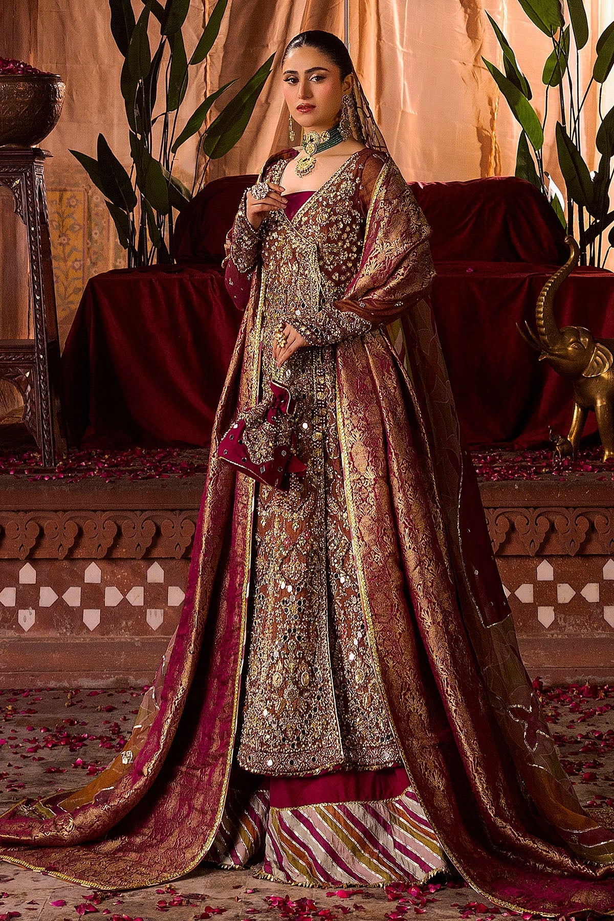 Motifz | Bridal Couture | 0020-NAURATAN EMBROIDERED MESSORI STITCHED by Maria Faisal - Registered Vendor of : Motifz - type : Ladies Clothes - 100% original wedding dresses