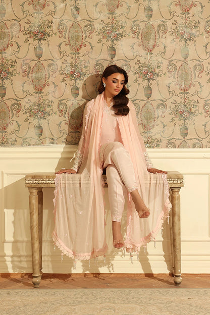 Azure | Ensembles | Silken Rose - Casual Dress - available at Maria Faisal in UK and USA.