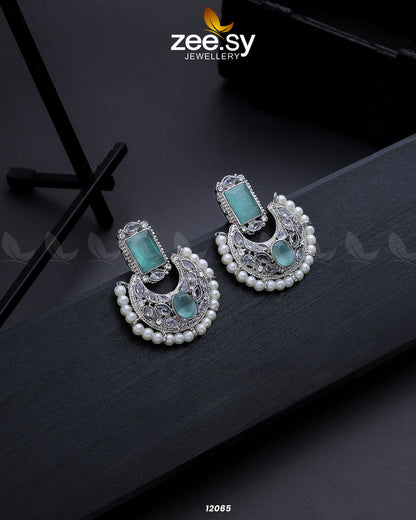 Silver Cluster Pearl Earring - Earrings 
