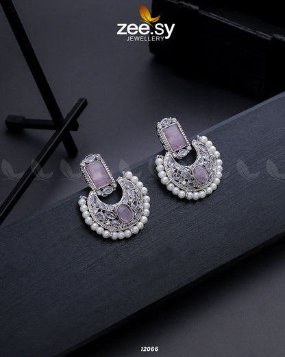 Silver Cluster Pearl Earring - Earrings 