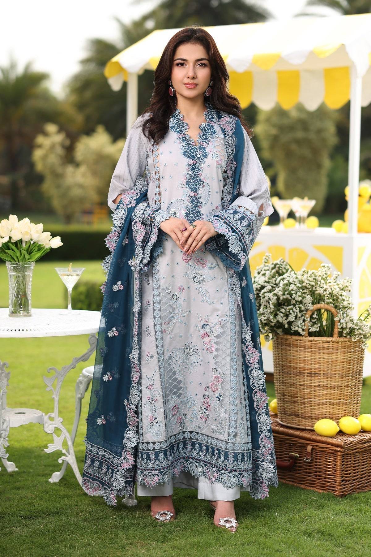 Imrozia Premium | Hayam Luxury Lawn 25 | SL 96 MUNIRA by Maria Faisal - Registered Vendor of : Imrozia Premium - type : Ladies Clothes - 100% original wedding dresses