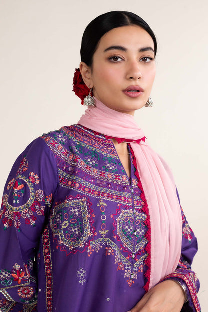 Zara Shahjahan | Stitched Lawn 24 | SL-LAMIA-7B - Ladies Clothes - Maria Faisal