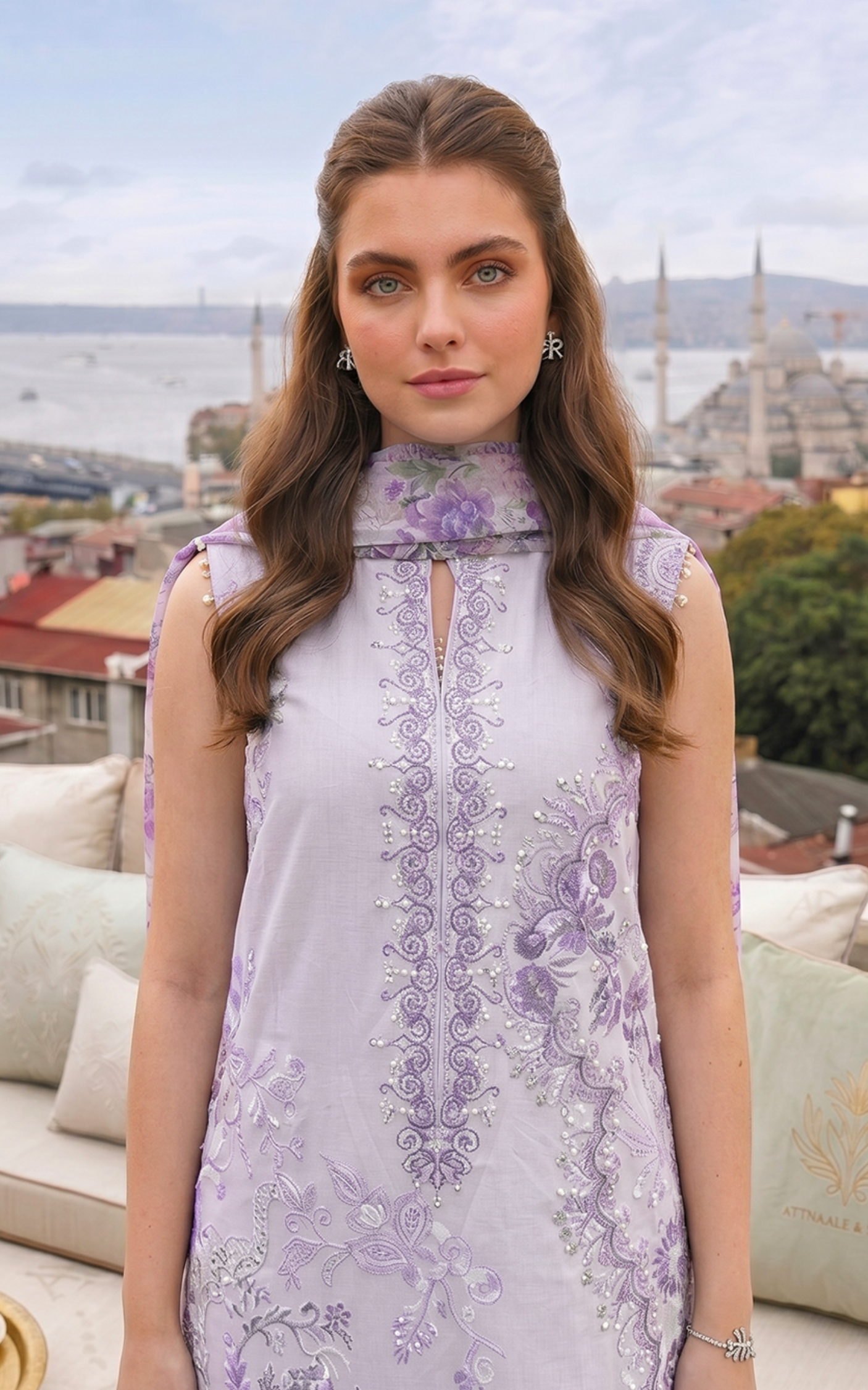 Asifa and Nabeel | Summer Lawn 26 | Lilac River (SL26-02) - Luxury Dress - available at Maria Faisal in UK and USA.