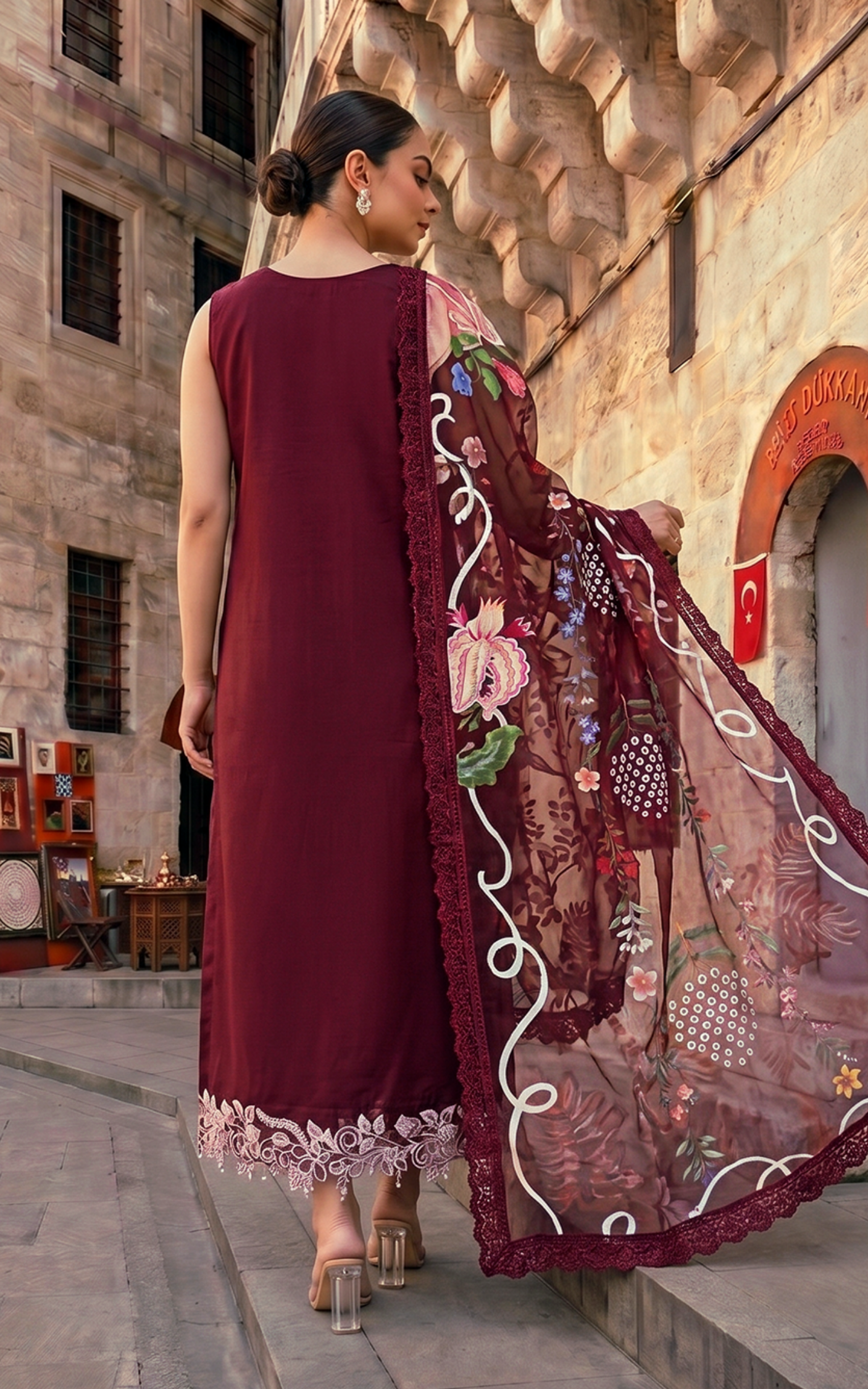 Asifa and Nabeel | Summer Lawn 26 | Ruby Dusk (SL26-03) - Luxury Dress - available at Maria Faisal in UK and USA.