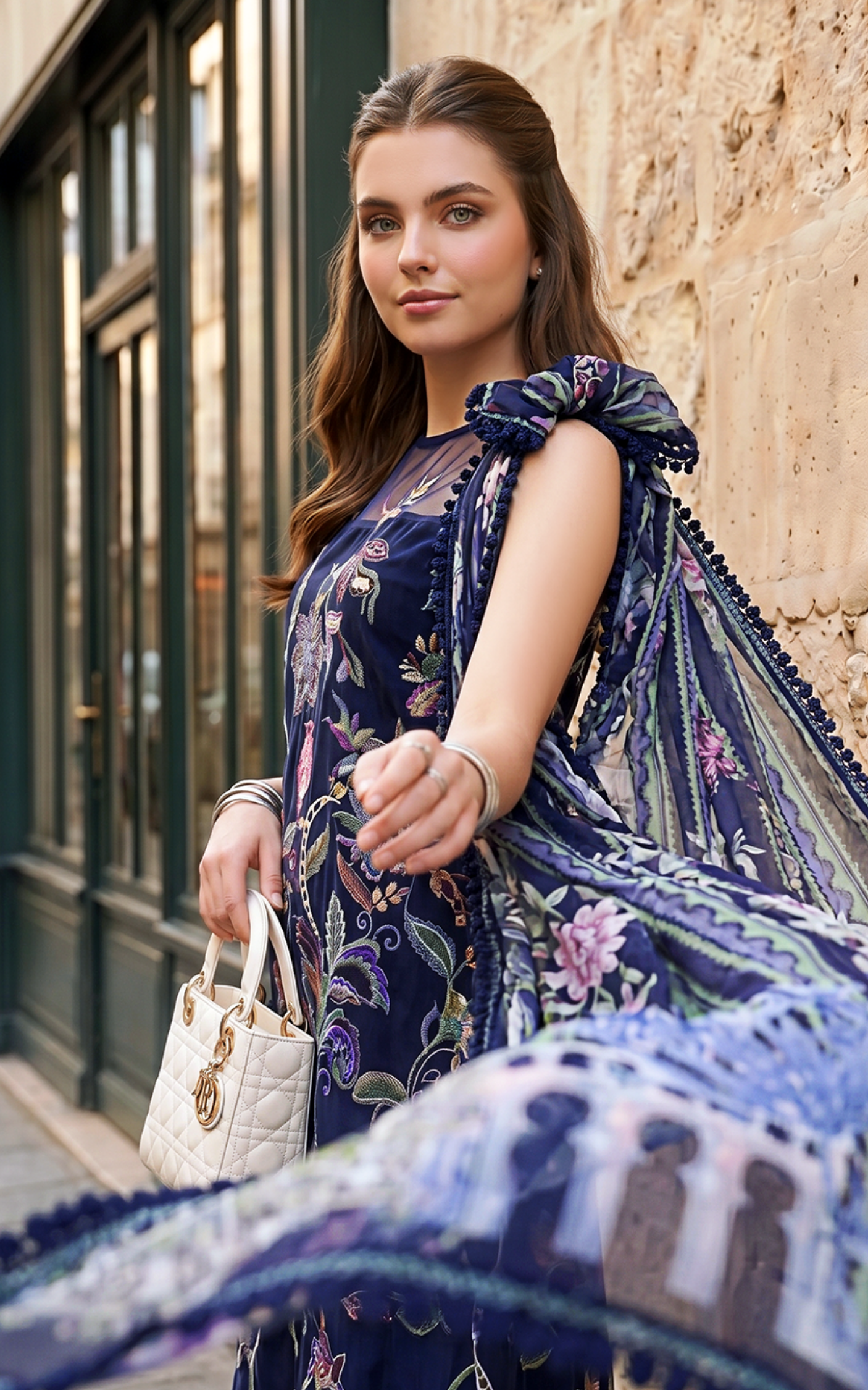 Asifa and Nabeel | Summer Lawn 26 | Scarlet Blue (SL26-04) - Luxury Dress - available at Maria Faisal in UK and USA.