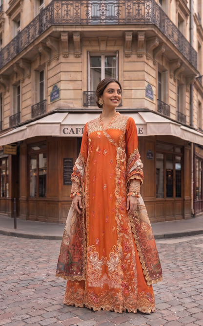 Asifa and Nabeel | Summer Lawn 26 | Coral Fusion (SL26-06) - Luxury Dress - available at Maria Faisal in UK and USA.