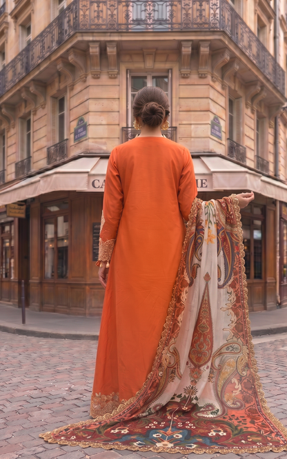 Asifa and Nabeel | Summer Lawn 26 | Coral Fusion (SL26-06) - Luxury Dress - available at Maria Faisal in UK and USA.