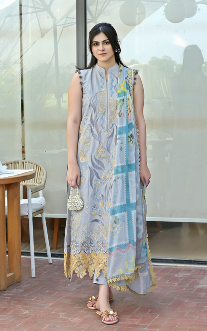 Asifa and Nabeel | Summer Lawn 26 | Ash Elegance (SL26-07) - Luxury Dress - available at Maria Faisal in UK and USA.