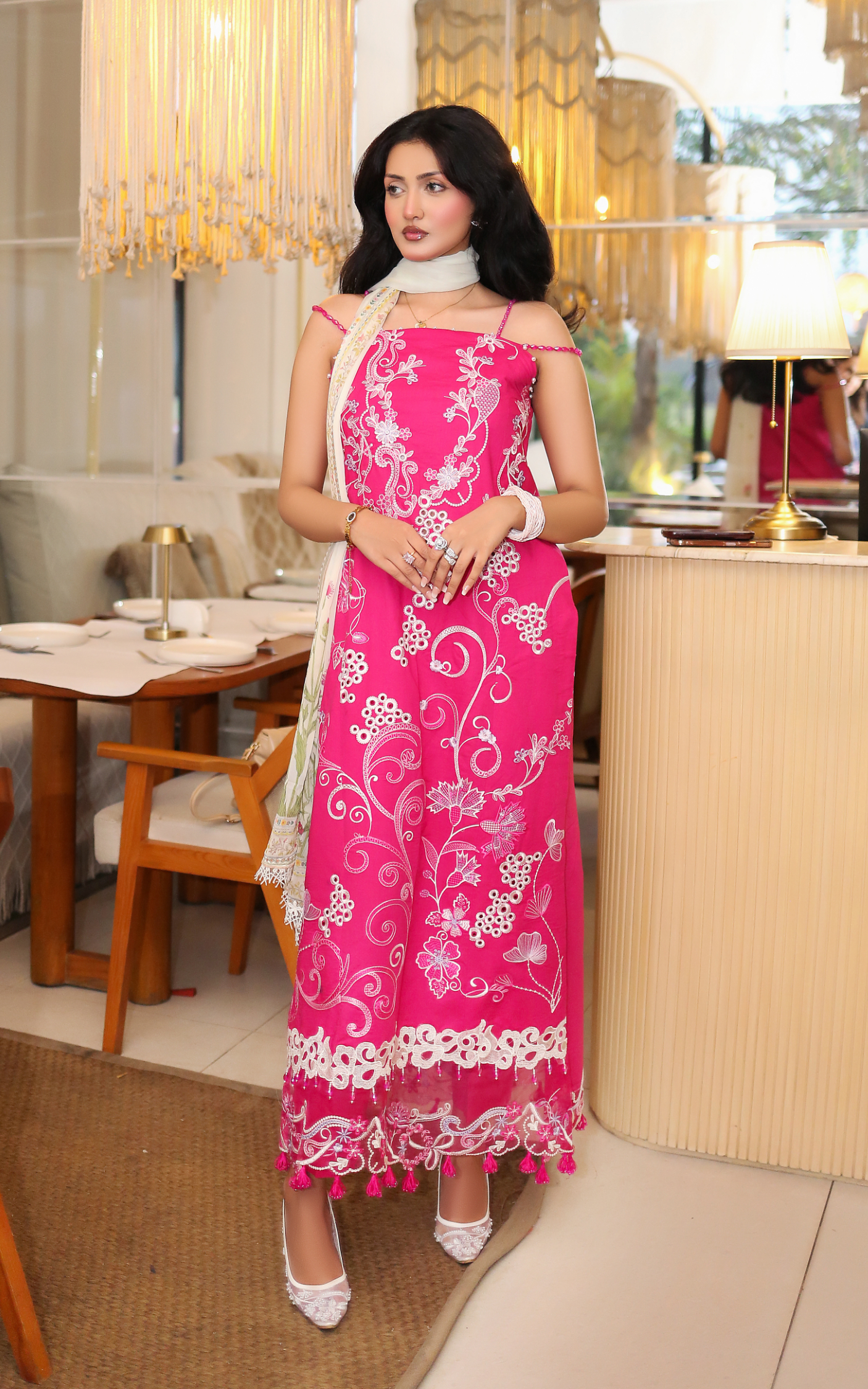Asifa and Nabeel | Summer Lawn 26 | Fuchsia Allure (SL26-09) - Luxury Dress - available at Maria Faisal in UK and USA.