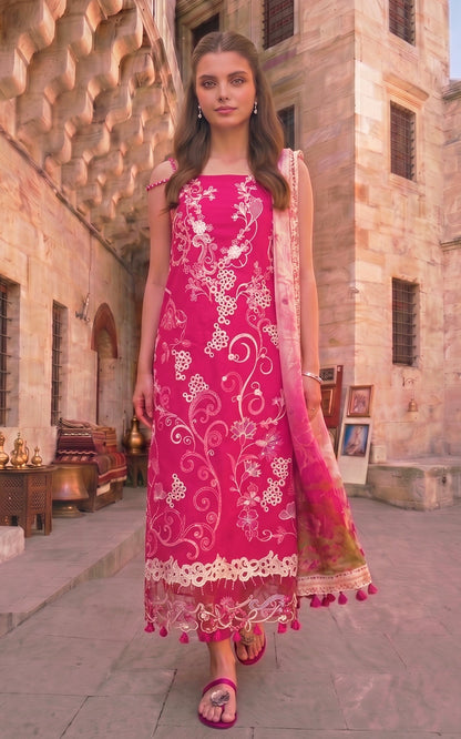 Asifa and Nabeel | Summer Lawn 26 | Fuchsia Allure (SL26-09) - Luxury Dress - available at Maria Faisal in UK and USA.