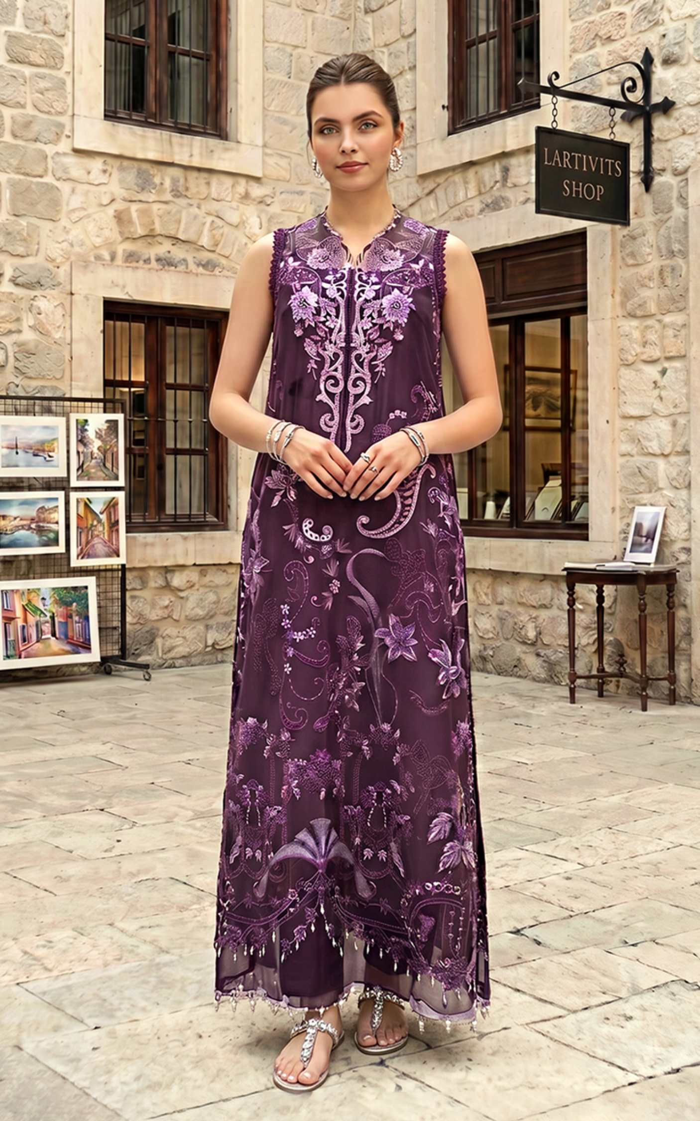 Asifa and Nabeel | Summer Lawn 26 | Plum Royale (SL26-10) - Luxury Dress - available at Maria Faisal in UK and USA.