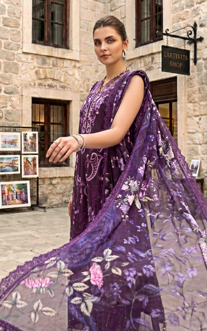 Asifa and Nabeel | Summer Lawn 26 | Plum Royale (SL26-10) - Luxury Dress - available at Maria Faisal in UK and USA.