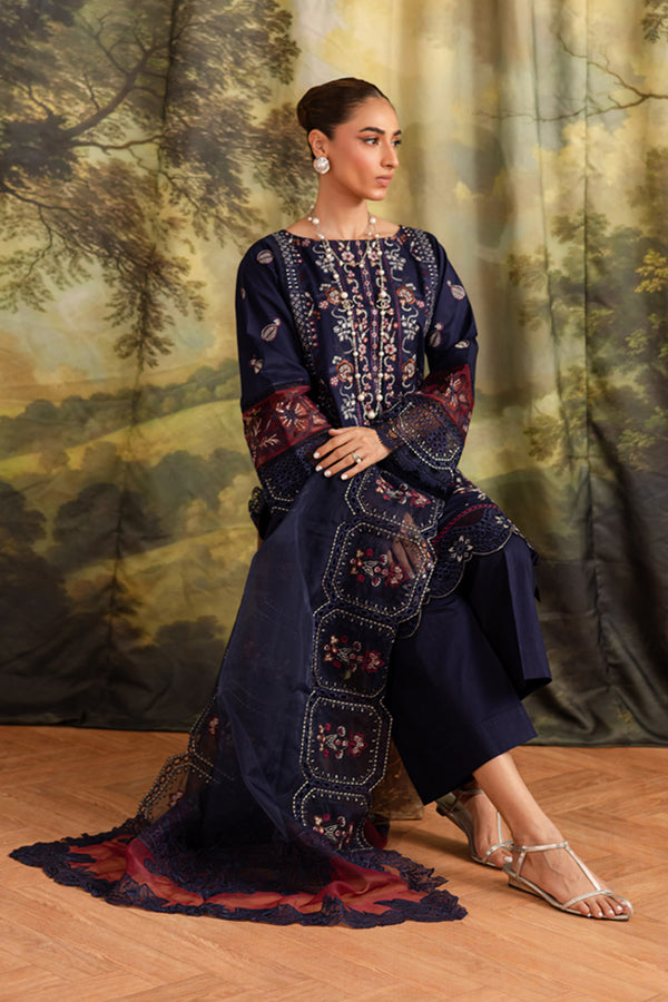 Marjjan | Guzel Lawn | SMC 205-A (Blue) - Ladies Clothes - Maria Faisal