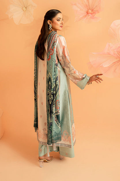 Imrozia Premium | Amelia Printed Silk | SP-149 Celeste Bloom - Luxury Dress - available at Maria Faisal in UK and USA.