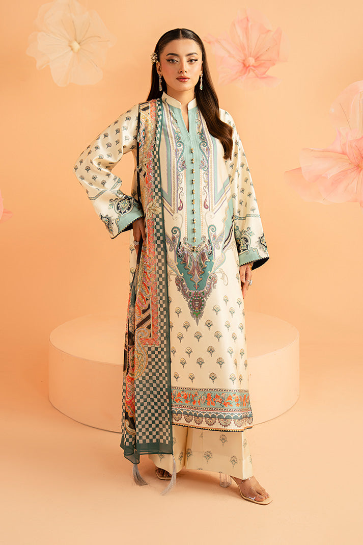 Imrozia Premium | Amelia Printed Silk | SP-150 Verdant Elan - Luxury Dress - available at Maria Faisal in UK and USA.
