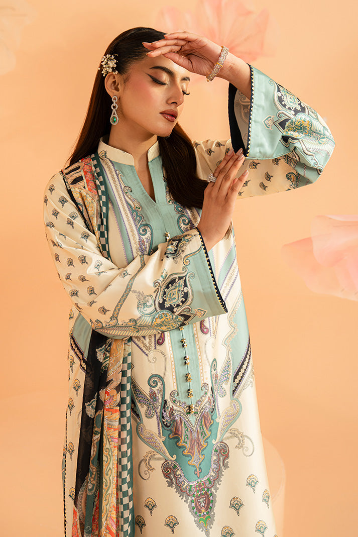 Imrozia Premium | Amelia Printed Silk | SP-150 Verdant Elan - Luxury Dress - available at Maria Faisal in UK and USA.