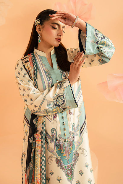 Imrozia Premium | Amelia Printed Silk | SP-150 Verdant Elan - Luxury Dress - available at Maria Faisal in UK and USA.