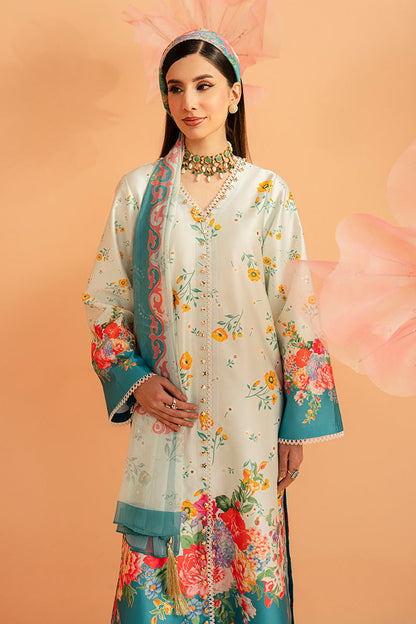 Imrozia Premium | Amelia Printed Silk | SP-151 Flora Serenade - Luxury Dress - available at Maria Faisal in UK and USA.