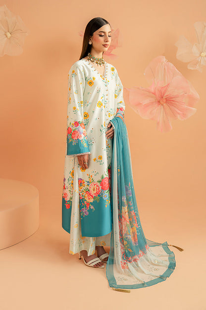 Imrozia Premium | Amelia Printed Silk | SP-151 Flora Serenade - Luxury Dress - available at Maria Faisal in UK and USA.