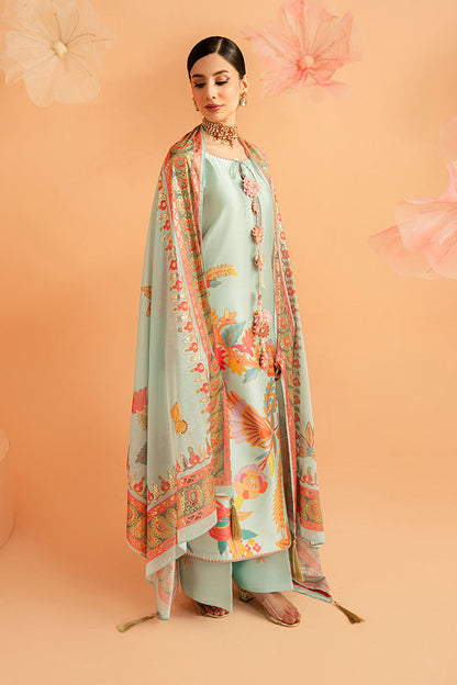 Imrozia Premium | Amelia Printed Silk | SP-155 Mint Mirage - Luxury Dress - available at Maria Faisal in UK and USA.