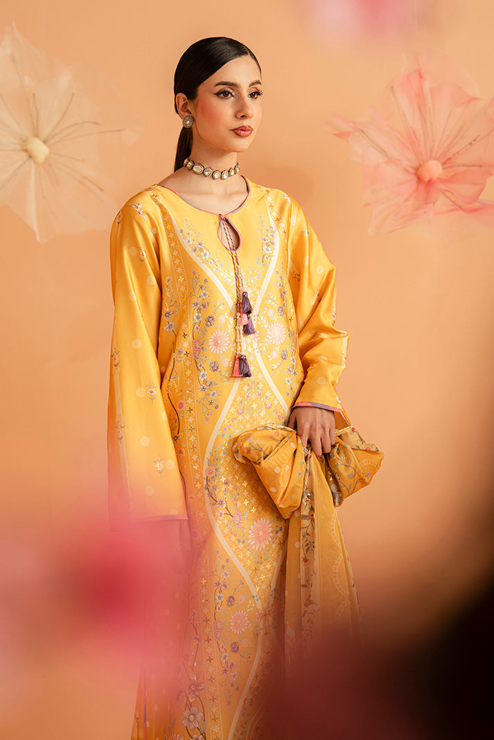 Imrozia Premium | Amelia Printed Silk | SP-156 Sunlit Aura - Luxury Dress - available at Maria Faisal in UK and USA.