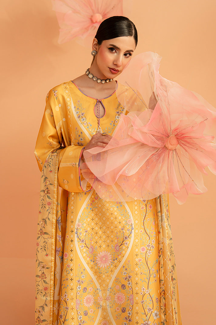 Imrozia Premium | Amelia Printed Silk | SP-156 Sunlit Aura - Luxury Dress - available at Maria Faisal in UK and USA.