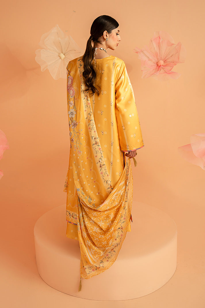 Imrozia Premium | Amelia Printed Silk | SP-156 Sunlit Aura - Luxury Dress - available at Maria Faisal in UK and USA.