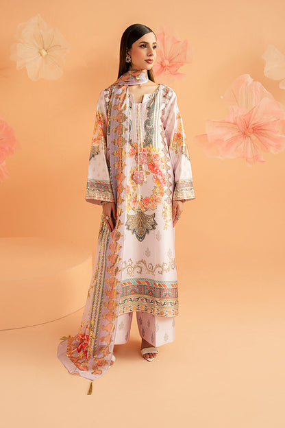 Imrozia Premium | Amelia Printed Silk | SP-157 Lilac Opulence - Luxury Dress - available at Maria Faisal in UK and USA.