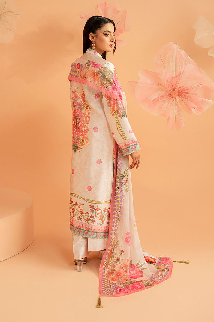 Imrozia Premium | Amelia Printed Silk | SP-158 Blush Reverie - Luxury Dress - available at Maria Faisal in UK and USA.