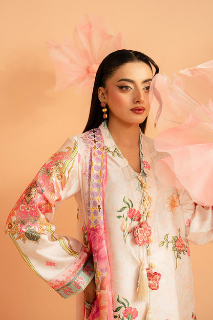 Imrozia Premium | Amelia Printed Silk | SP-158 Blush Reverie - Luxury Dress - available at Maria Faisal in UK and USA.
