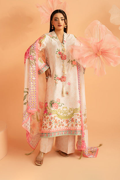 Imrozia Premium | Amelia Printed Silk | SP-158 Blush Reverie - Luxury Dress - available at Maria Faisal in UK and USA.