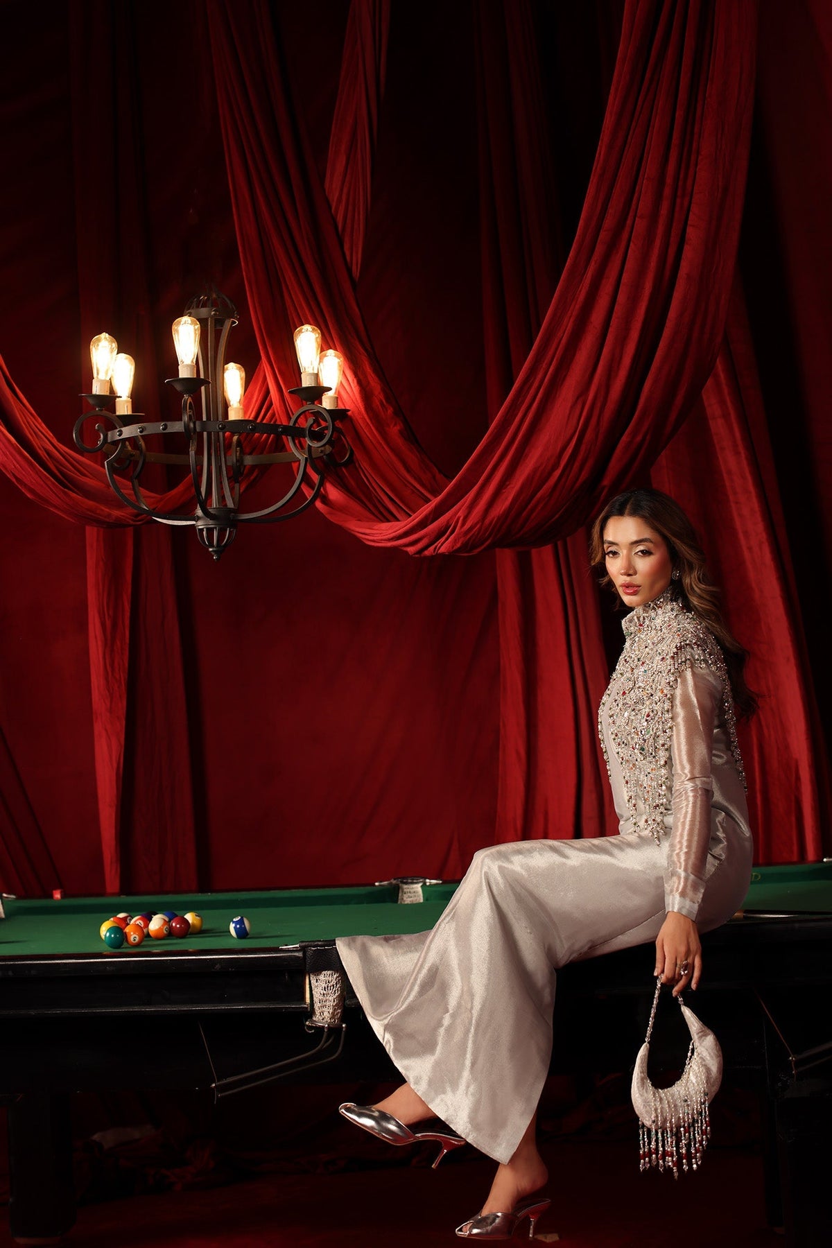 Musferah Saad | The Elite Club | Stellaria - Formal Dress - available at Maria Faisal in UK and USA.