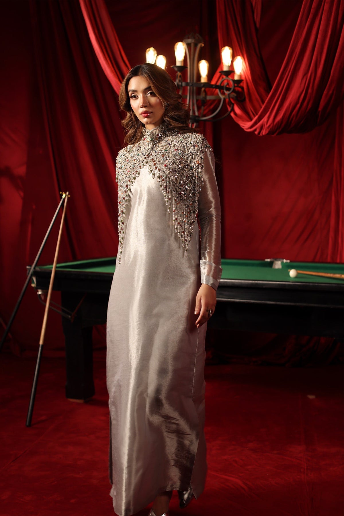 Musferah Saad | The Elite Club | Stellaria - Formal Dress - available at Maria Faisal in UK and USA.