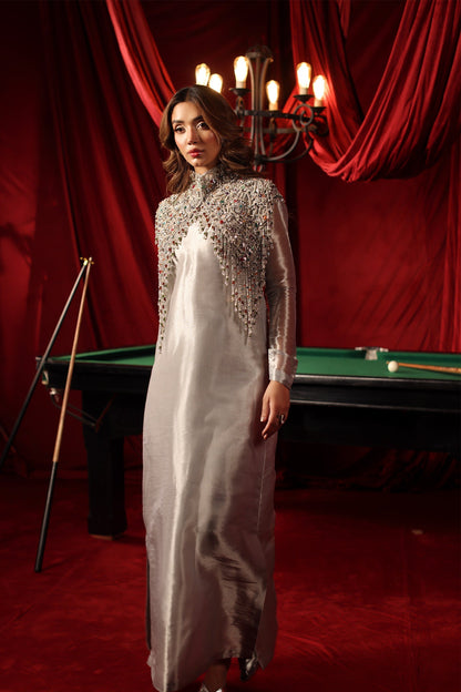 Musferah Saad | The Elite Club | Stellaria - Formal Dress - available at Maria Faisal in UK and USA.