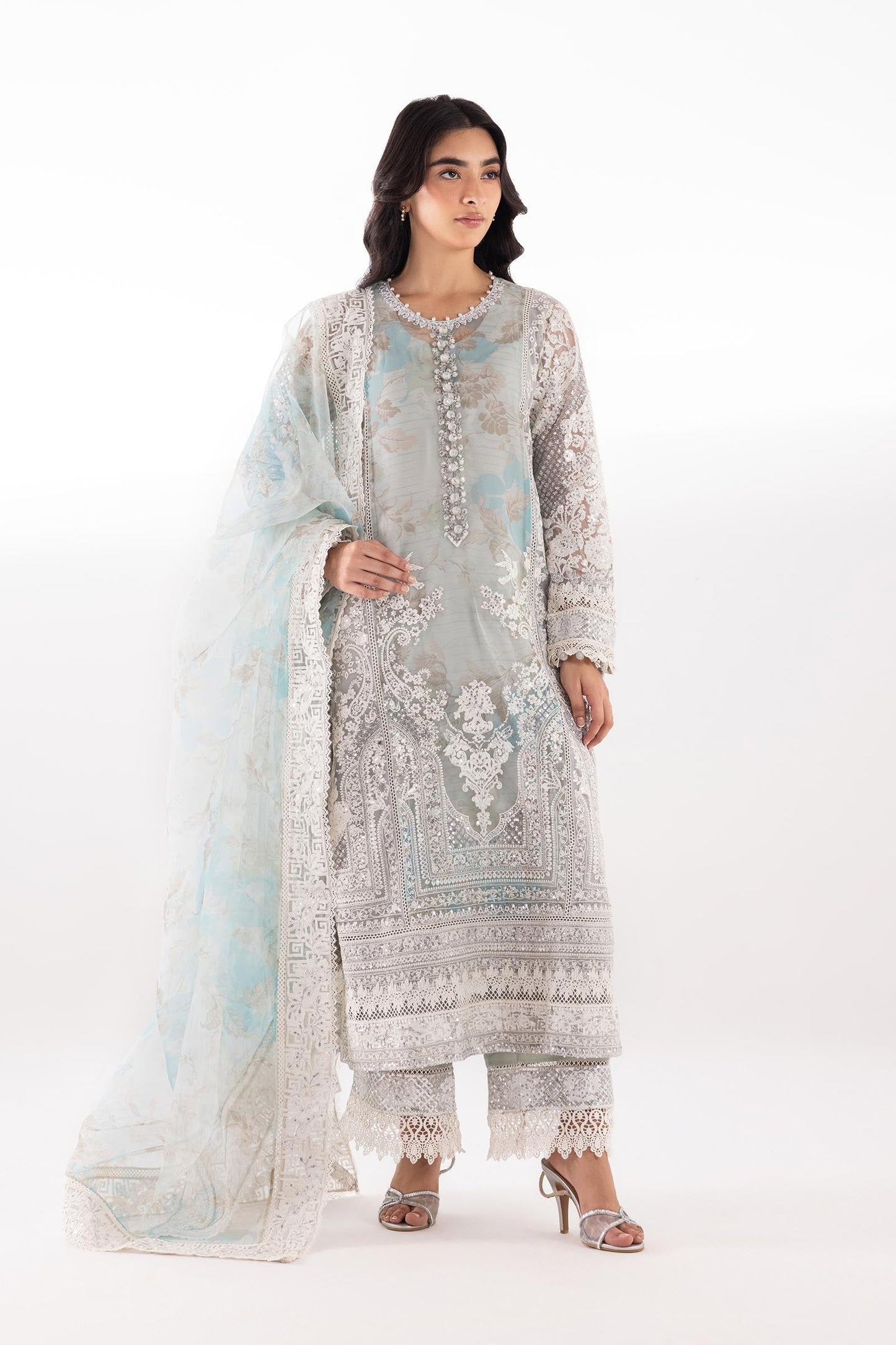 Sana Safinaz | Luxury Pret | Raw Silk Suit SC26EXE121P3 - Dress - available at Maria Faisal in UK and USA.