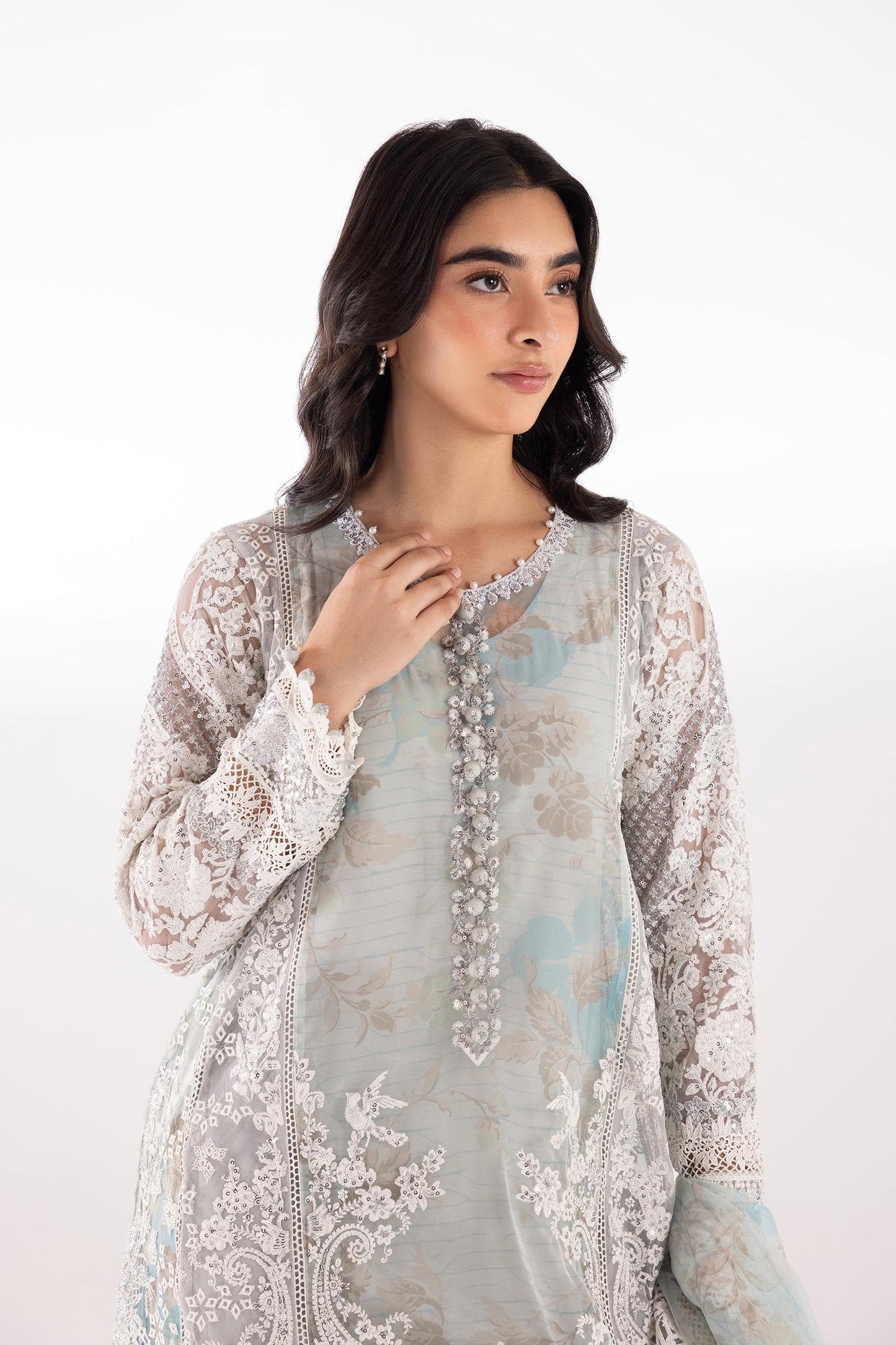 Sana Safinaz | Luxury Pret | Raw Silk Suit SC26EXE121P3 - Dress - available at Maria Faisal in UK and USA.