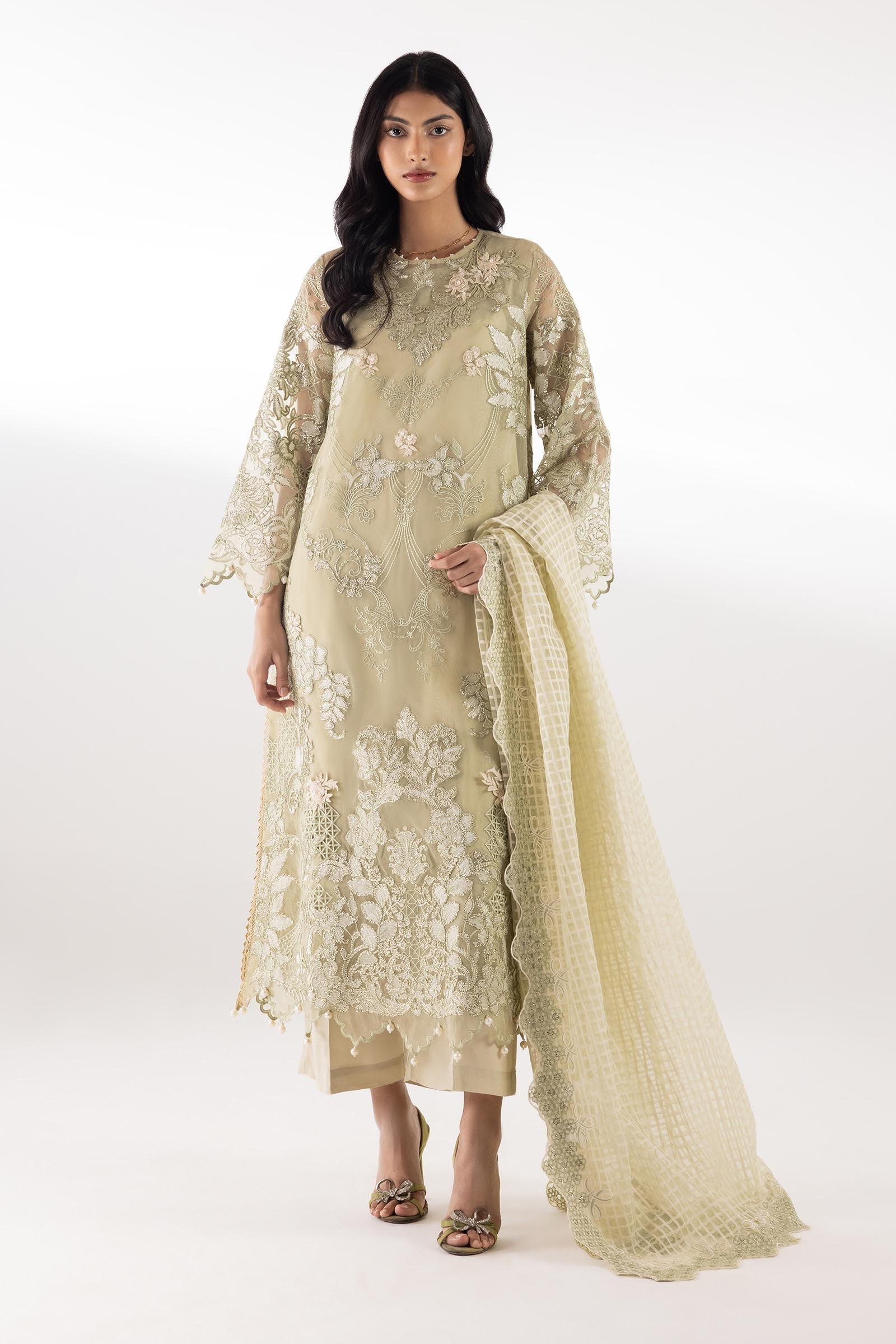 Sana Safinaz | Luxury Pret | Raw Silk Suit SC26EXE140P3 - Dress - available at Maria Faisal in UK and USA.