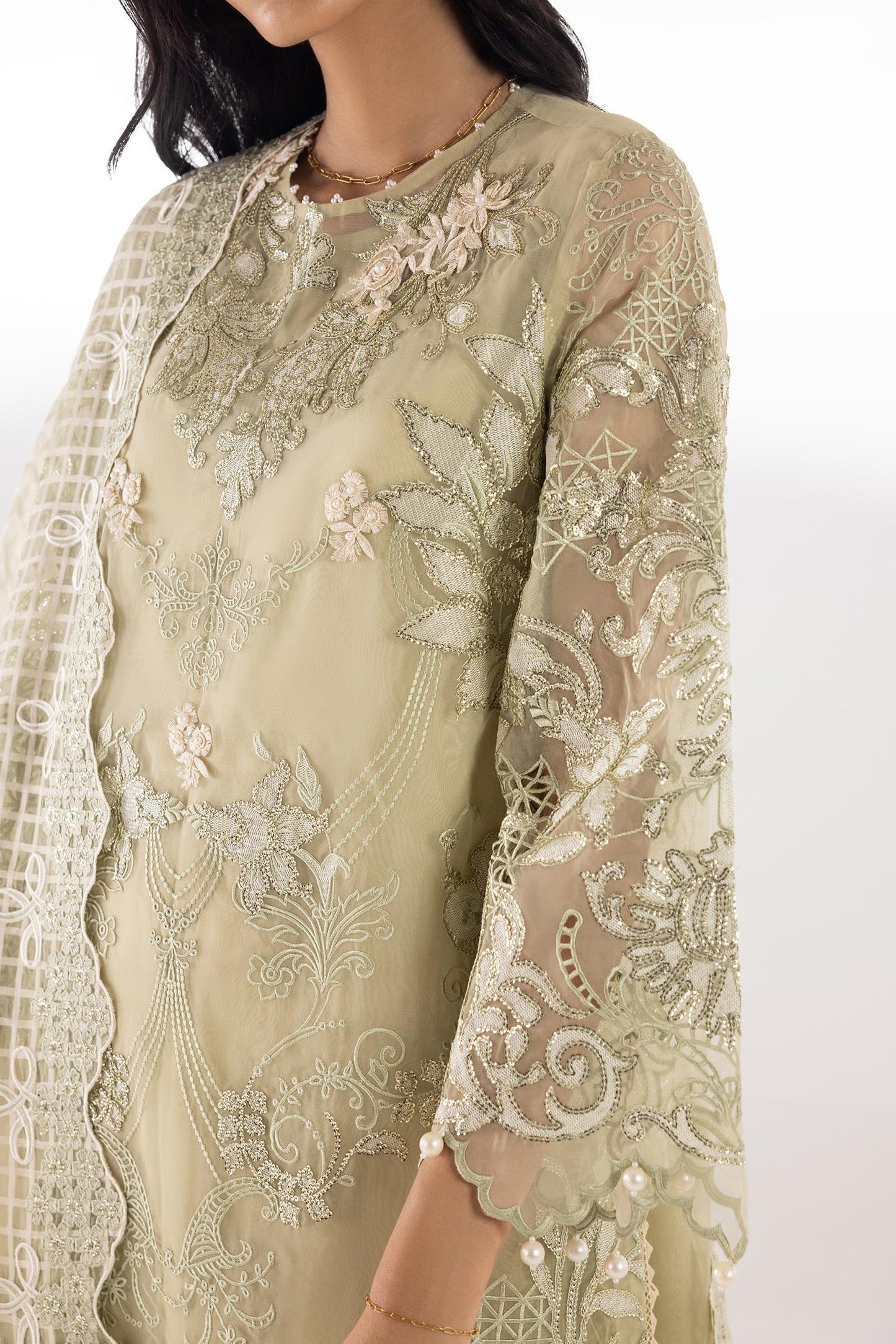Sana Safinaz | Luxury Pret | Raw Silk Suit SC26EXE140P3 - Dress - available at Maria Faisal in UK and USA.