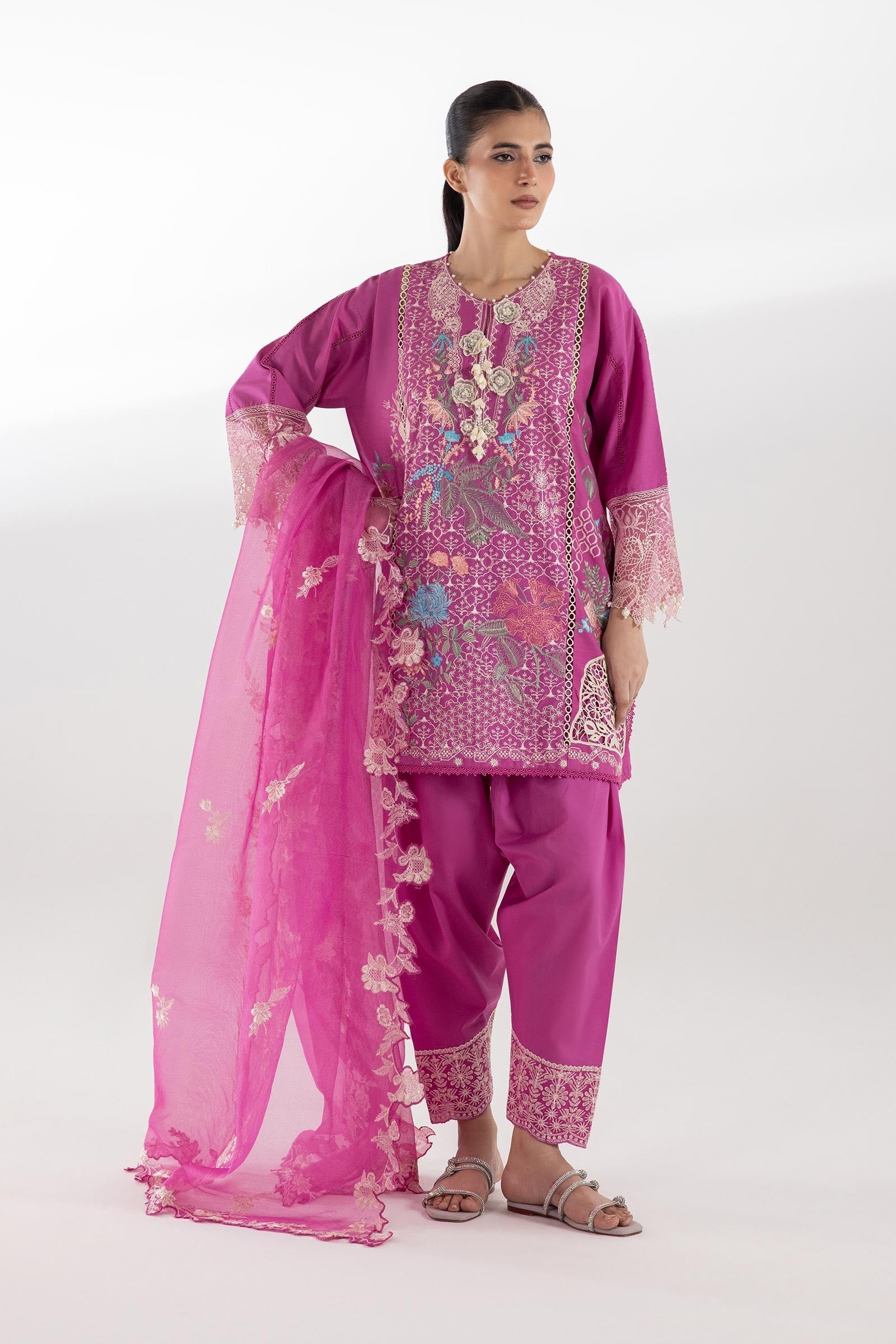 Sana Safinaz | Luxury Pret | Luxury Lawn Suit SC26LUX105AP3 - Dress - available at Maria Faisal in UK and USA.