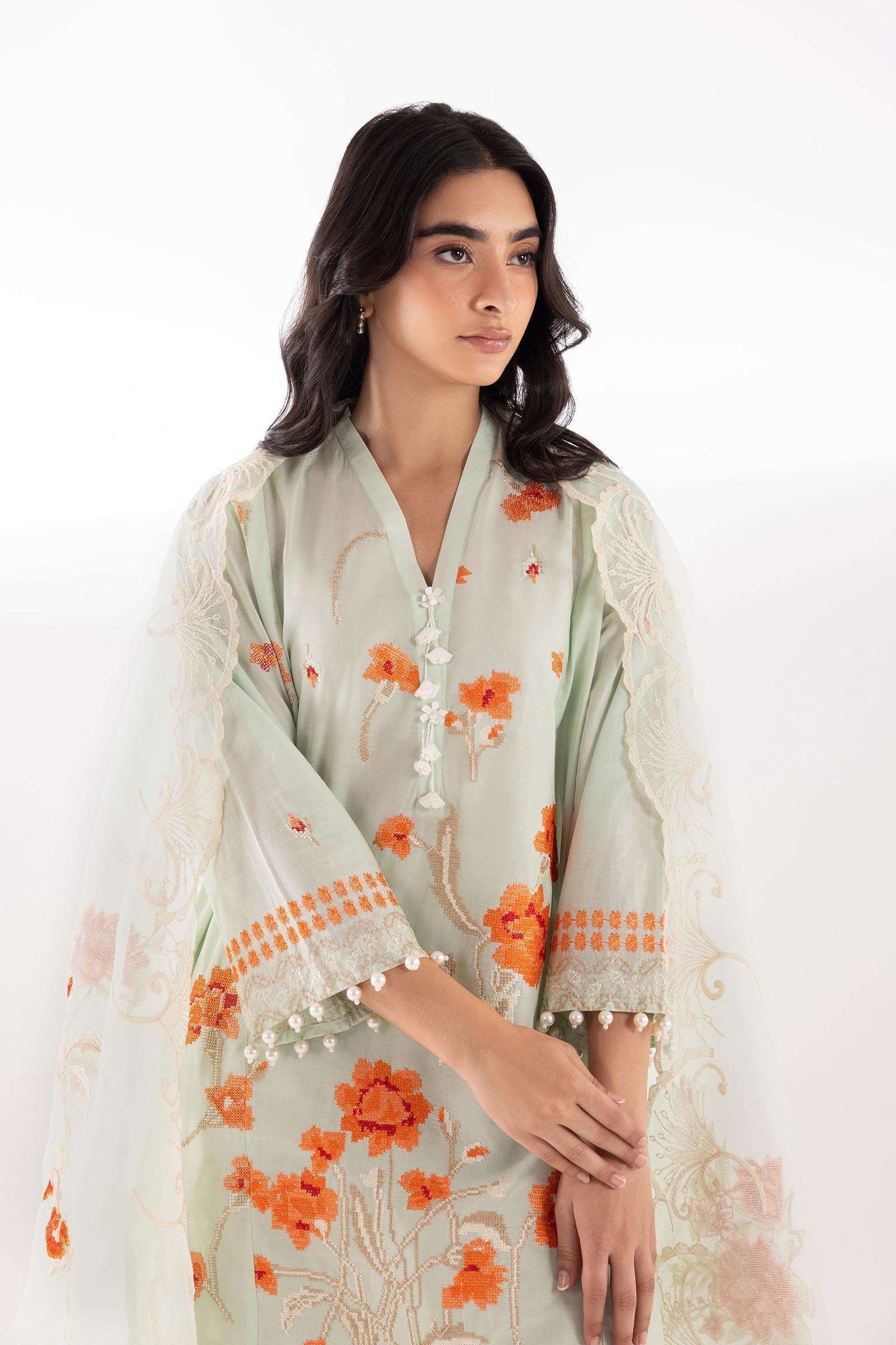 Sana Safinaz | Luxury Pret | Muzlin Lawn Suit SC26MUZ110AP3 - Dress - available at Maria Faisal in UK and USA.