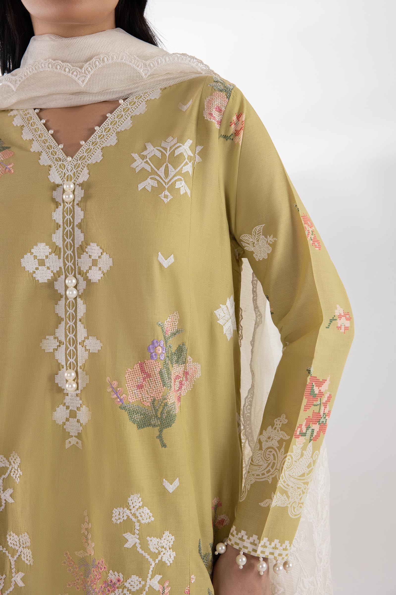 Sana Safinaz | Luxury Pret | Muzlin Lawn Suit SC26MUZ116BP3 - Dress - available at Maria Faisal in UK and USA.