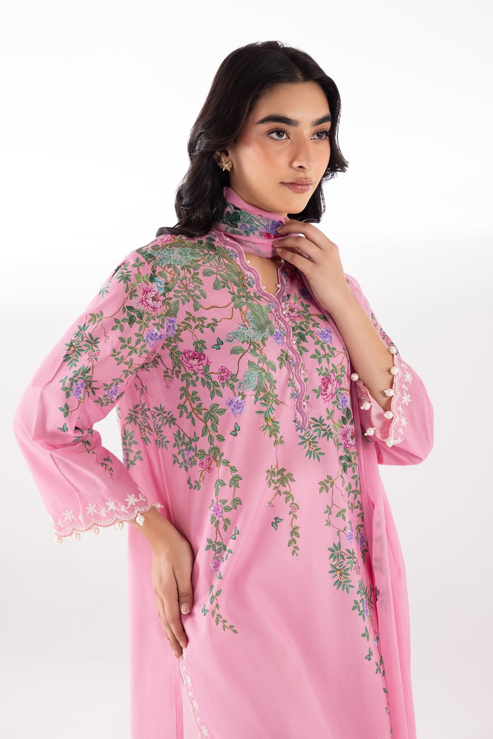 Sana Safinaz | Luxury Pret | Muzlin Lawn Suit SC26MUZ202AP3 - Dress - available at Maria Faisal in UK and USA.