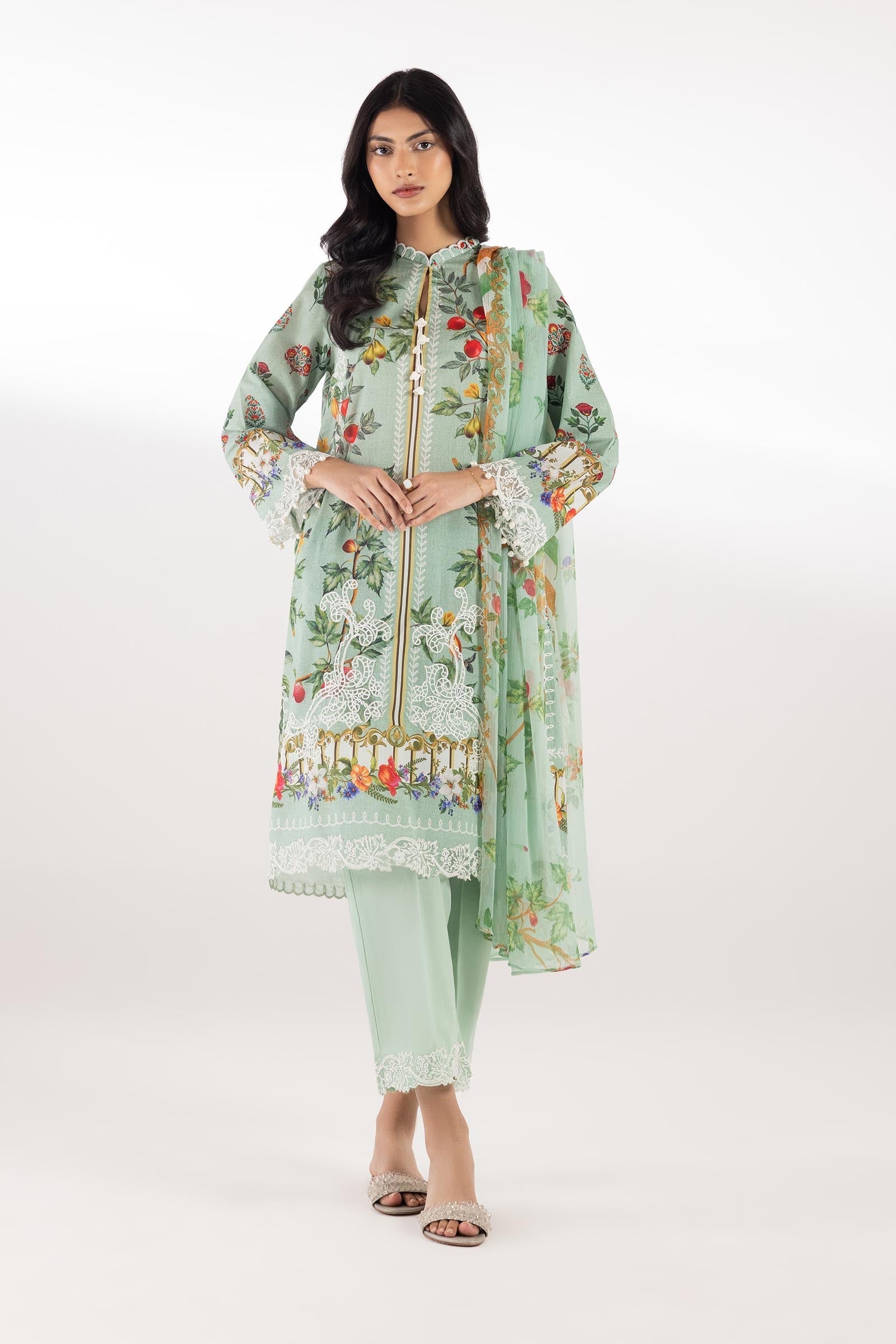 Sana Safinaz | Luxury Pret | Lawn Muzlin Suit SC26MUZ204BP3 - Dress - available at Maria Faisal in UK and USA.