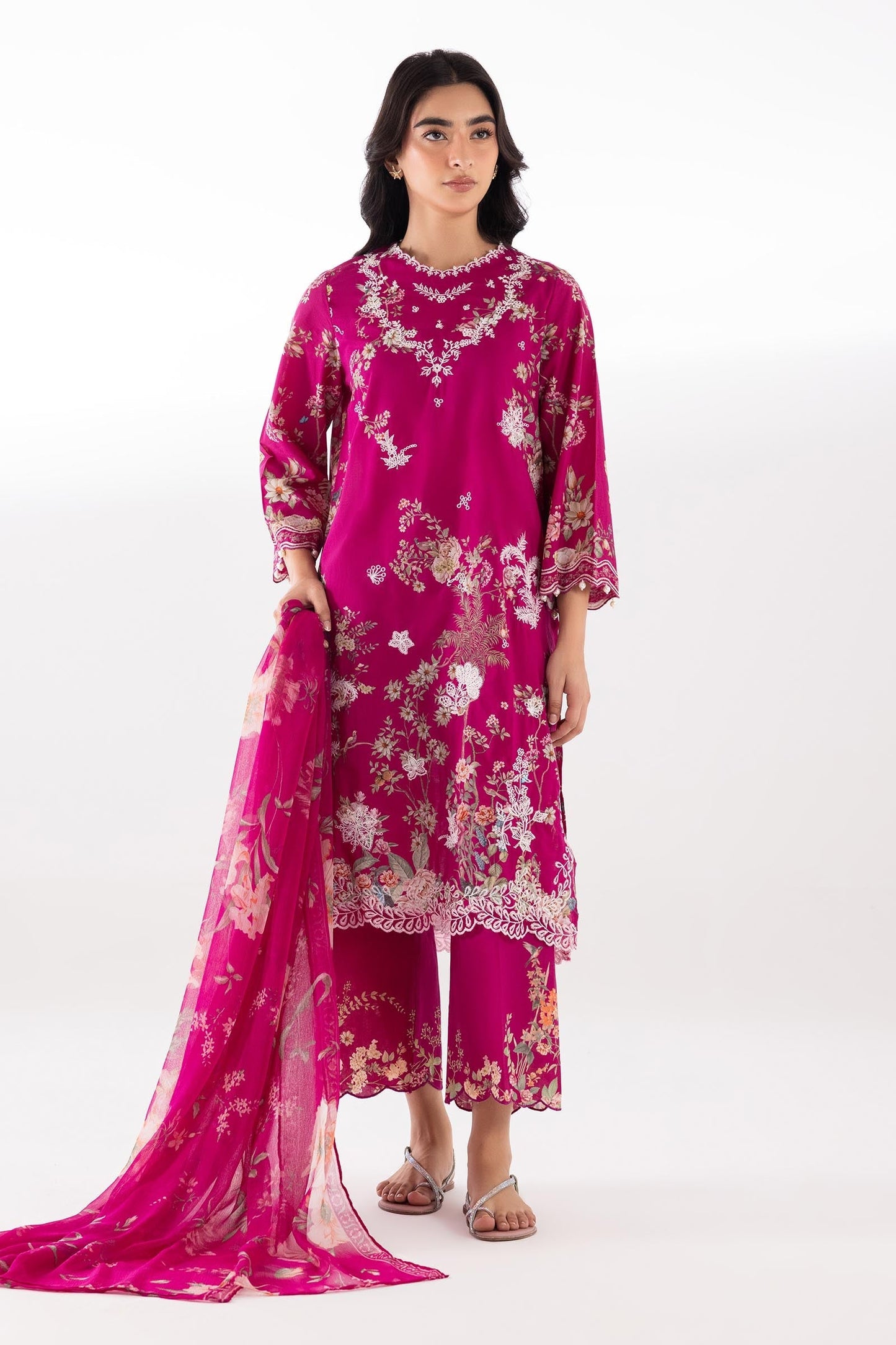 Sana Safinaz | Luxury Pret | Muzlin Lawn Suit SC26MUZ208AP3 - Dress - available at Maria Faisal in UK and USA.
