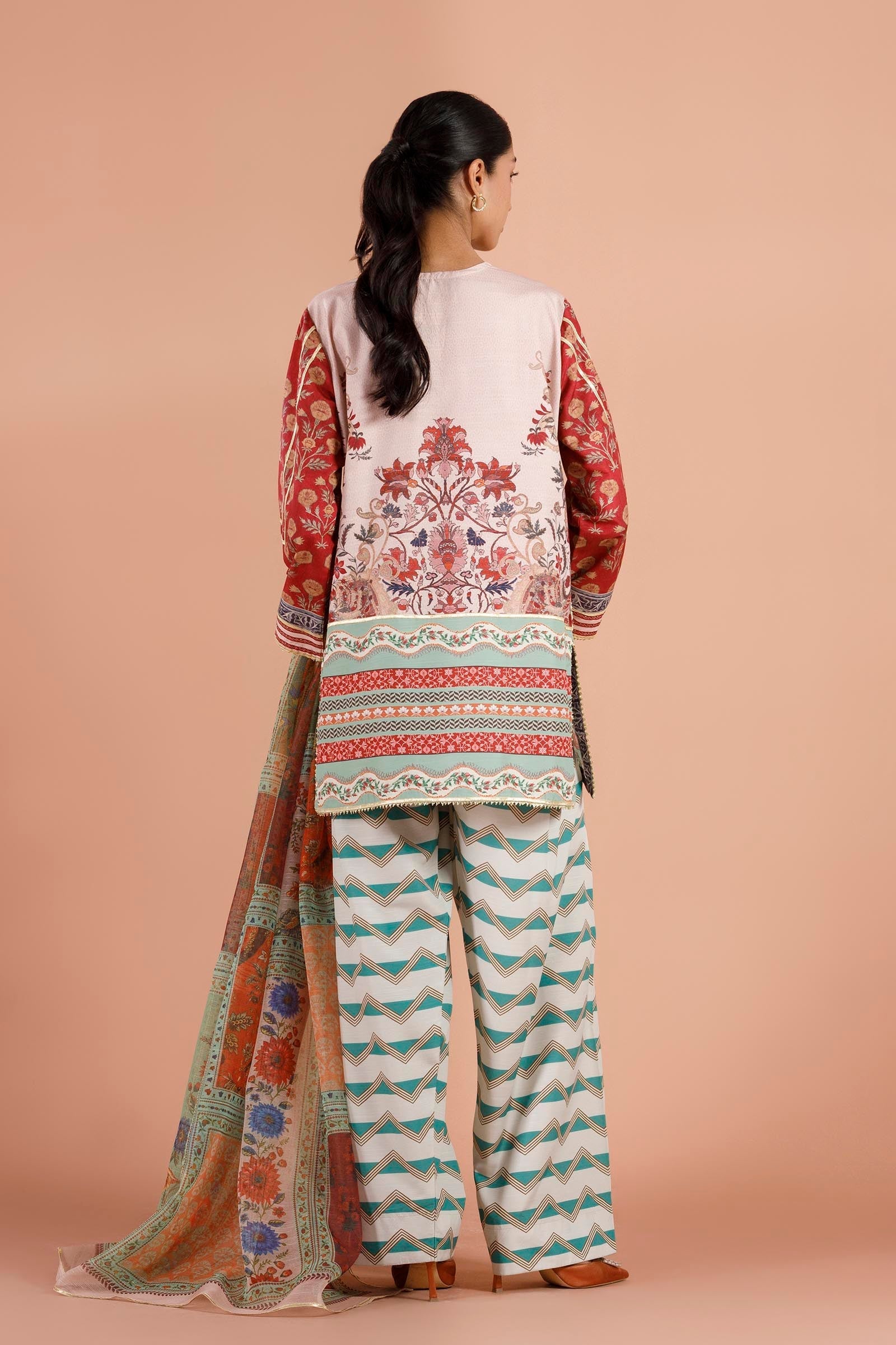 Sana Safinaz | Luxury Pret | Raw Silk Suit SS26EXE604P3 - Dress - available at Maria Faisal in UK and USA.