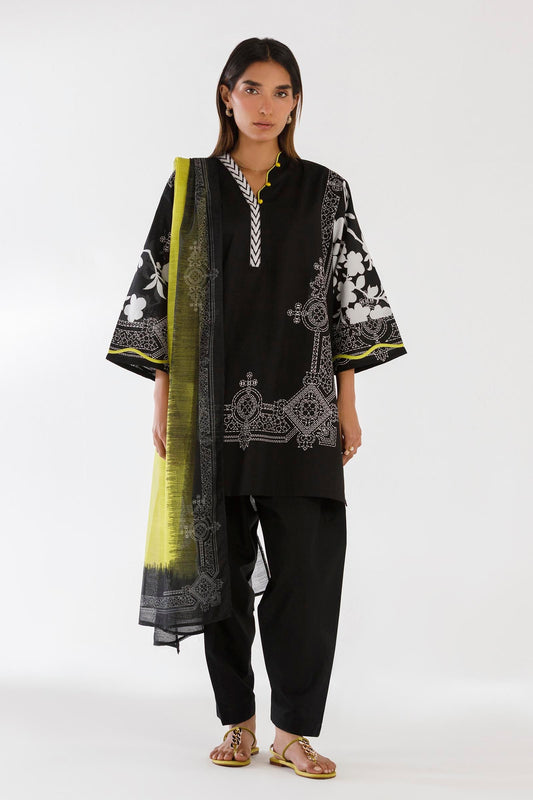 Sana Safinaz | Luxury Pret | Lawn Suit SS26MHY101AP3 - Dress - available at Maria Faisal in UK and USA.