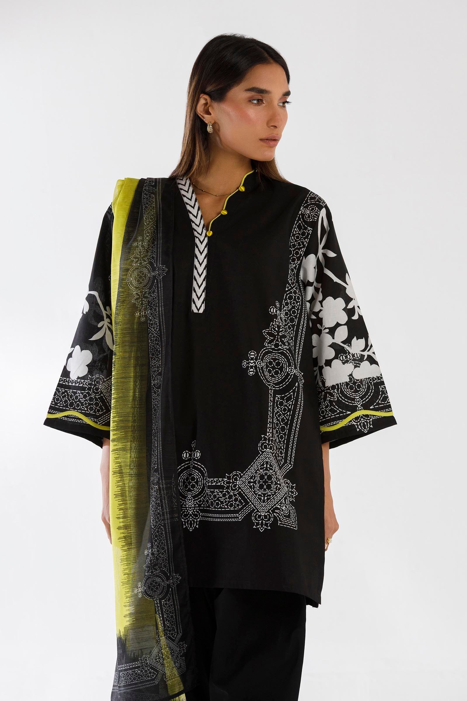 Sana Safinaz | Luxury Pret | Lawn Suit SS26MHY101AP3 - Dress - available at Maria Faisal in UK and USA.