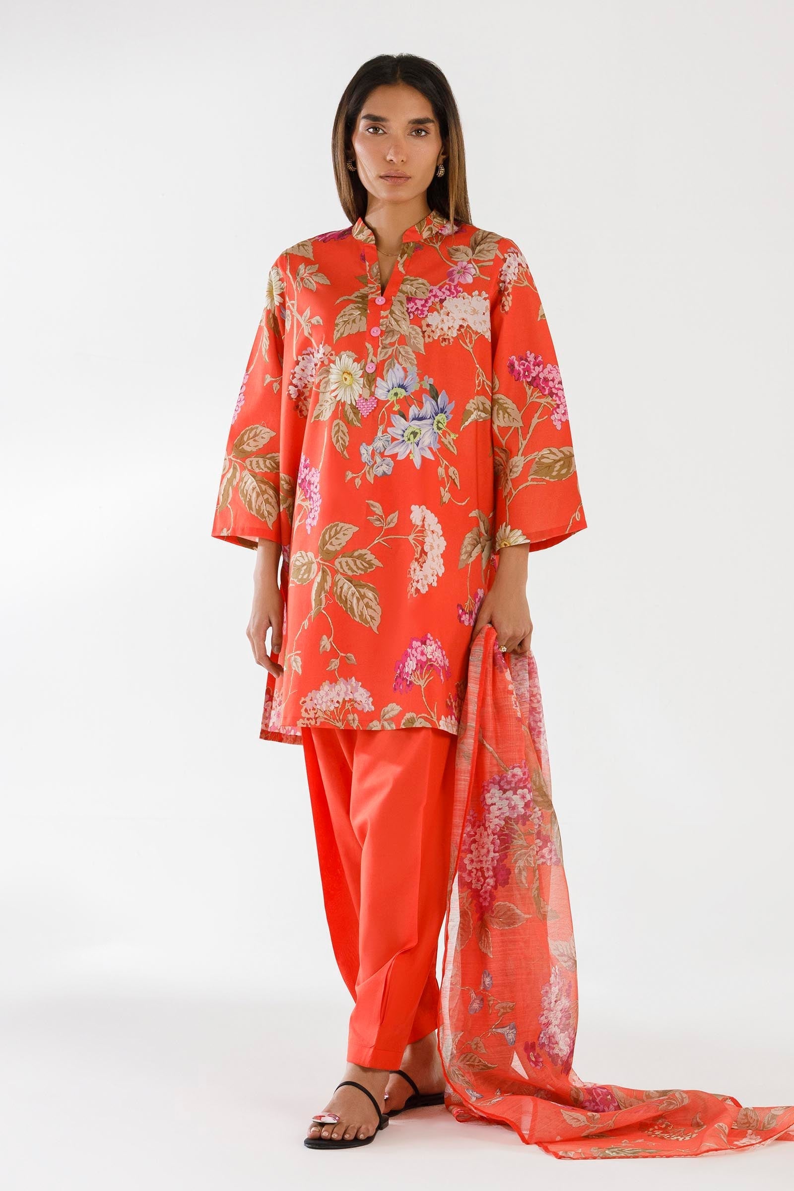 Sana Safinaz | Luxury Pret | Muzlin Lawn Suit SS26MHY102AP3 - Dress - available at Maria Faisal in UK and USA.