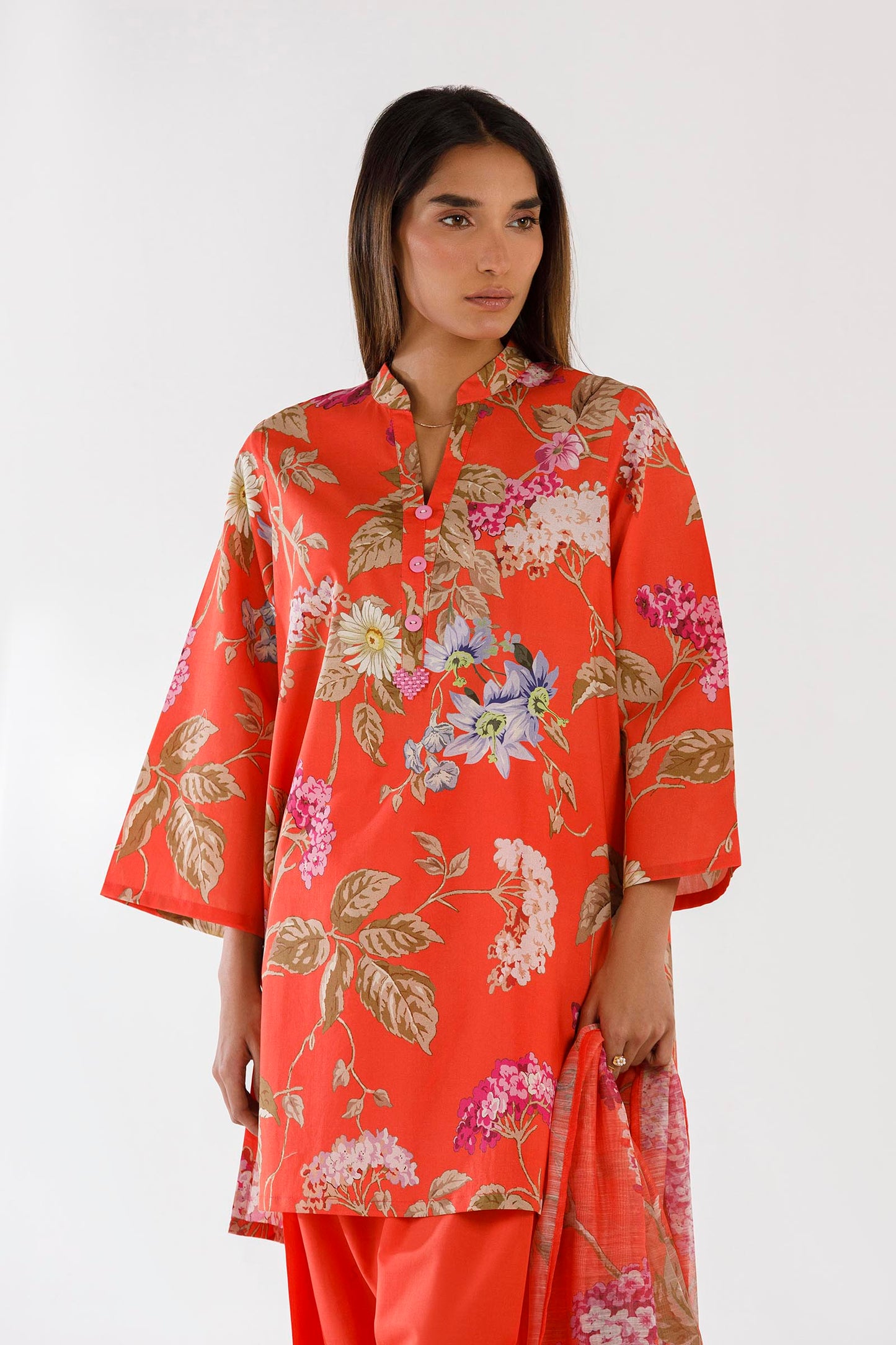 Sana Safinaz | Luxury Pret | Muzlin Lawn Suit SS26MHY102AP3 - Dress - available at Maria Faisal in UK and USA.